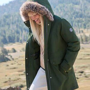 NWT  Blue Lands' End Women's Expedition Down Waterproof Winter Parka size M/P